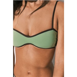 Top bikini horizontal verde