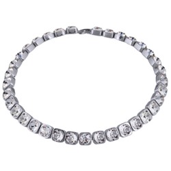 Колье Теннис (кристаллы SW белые 8мм; покрытие родий) 37-40см, Есть комплект