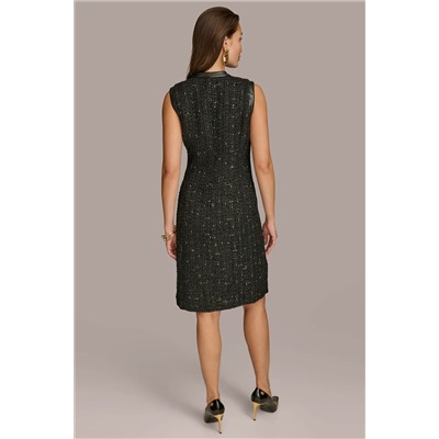 TWEED A LINE DRESS WITH FRONT ZIPPER