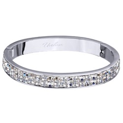 Браслет Квадро (кристаллы SW белые; покрытие родий), Есть комплект