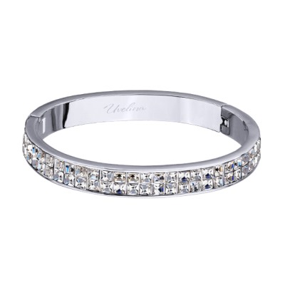 Браслет Квадро (кристаллы SW белые; покрытие родий), Есть комплект