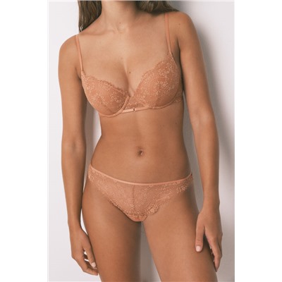 Tanga encaje naranja