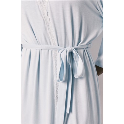 Bata midi viscosa tacto suave azul