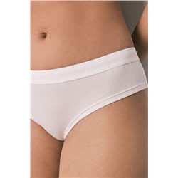 Braga brasileña ancha algodón canalé blanca