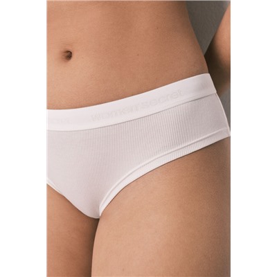 Braga brasileña ancha algodón canalé blanca