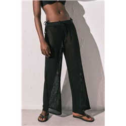 Pantalón punto efecto red negro