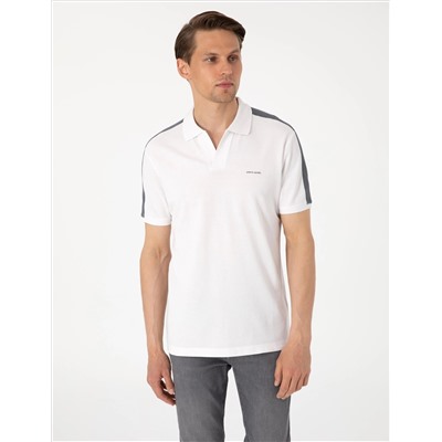 Koyu Gri Kol Detaylı Slim Fit Polo Yaka Tişört