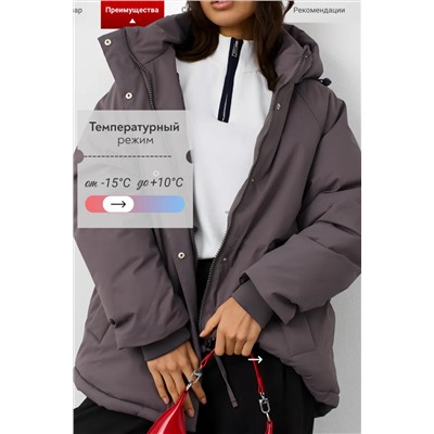 Куртка демисезонная парка_удлин_серый