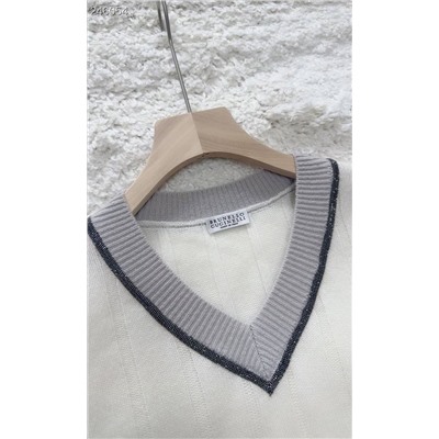 Вязанный пуловер с декоративными элементами в виде цепочек  Brunell*o Cucinell*i