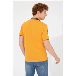 Erkek Koyu Sarı Polo Yaka Basic Tişört