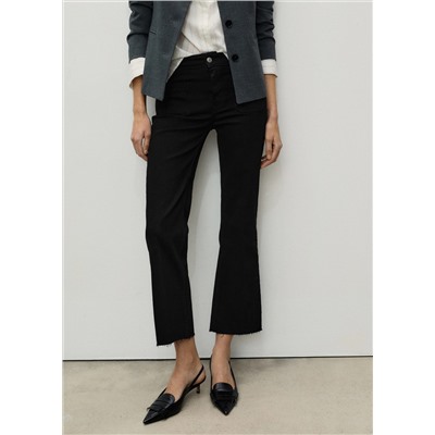 Jeans flare crop bolsillos