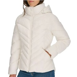 Tommy Hilfiger Chevron-Quilted Hooded Puffer Jacket