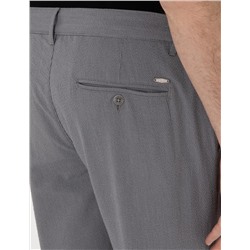 Gri Slim Fit Gofre Kanvas Pantolon