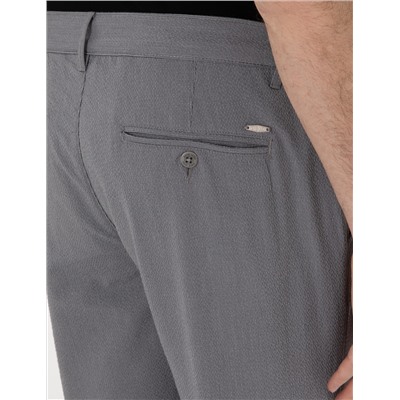 Gri Slim Fit Gofre Kanvas Pantolon