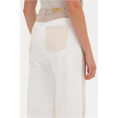 Kadın Krem Jean Pantolon
