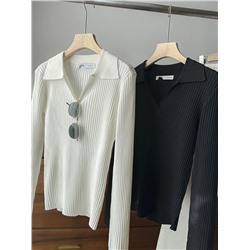 Женский лонгслив-поло в рубчик ZAR*A