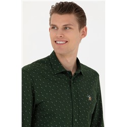 Erkek Yeşil Uzun Kollu Gömlek