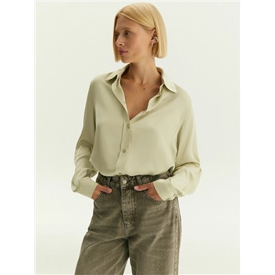 Рубашка с воротником-галстуком из смесовой вискозы, B3241/silk