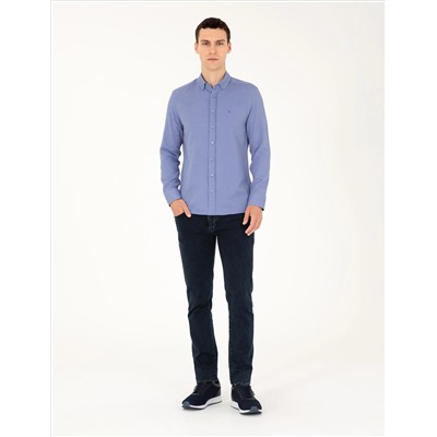 Mavi Oxford Slim Fit Uzun Kollu Gömlek