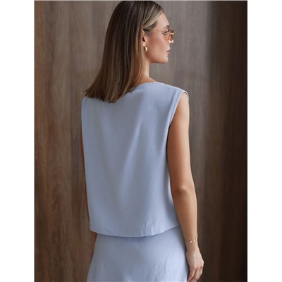 Топ c вырезом лодочка из плотного лиоцелла