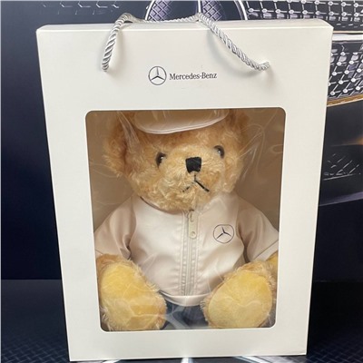 🧸 Плюшевый мишка (32см) в одежде с марками самых популярных китайских, европейских, японских, английских авто..вариант  🎁