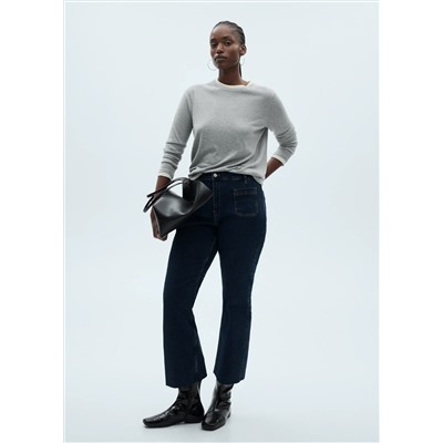 Jeans flare crop bolsillos