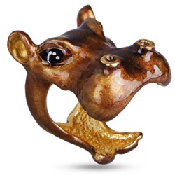 Кольцо Бегемот (эмаль шоколад; покрытие золото)