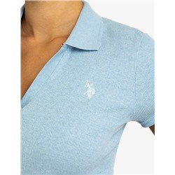 SPLIT NECK RIBBED POLO SHIRT