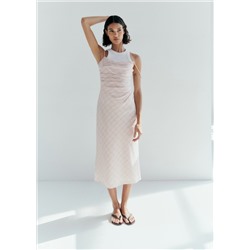 Vestido midi estampado cuadros