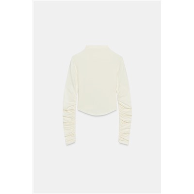 COTTON MODAL RUCHED T-SHIRT