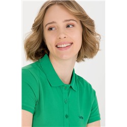 Kadın Yeşil Basic Polo Yaka Tişört