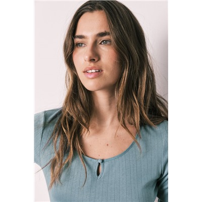 Pijama largo verde estampado rayas