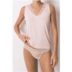 Tanga encaje beige animal print