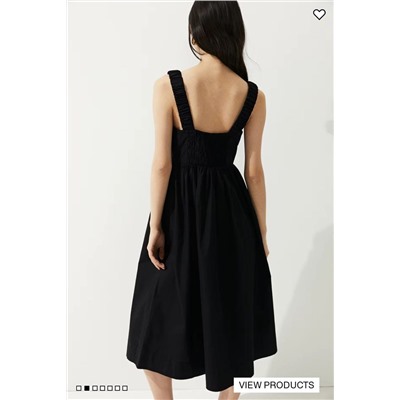 Милый сарафан из хлопка с высокой талией во французском стиле