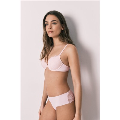 Sujetador clásico relleno encaje rosa BEAUTIFUL