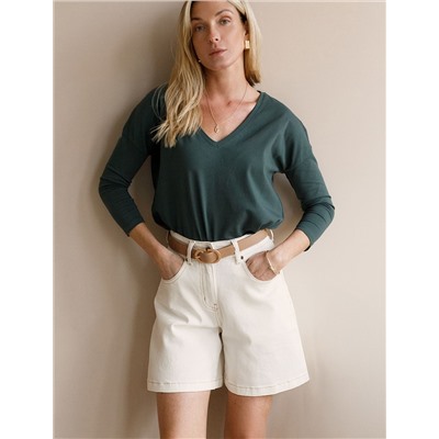 Шорты из эластичного денима