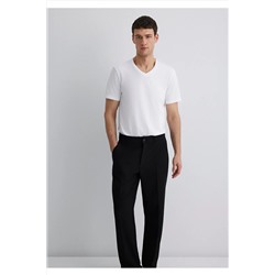 Mavi Beyaz Basic V Yaka Tişört Slim Fit / Dar Kesim 065586-620