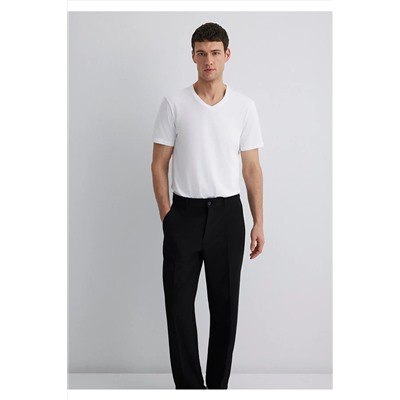 Mavi Beyaz Basic V Yaka Tişört Slim Fit / Dar Kesim 065586-620