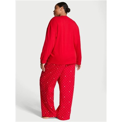 Victoria's Secret Flannel Long-Sleeve Tee-Jama Set