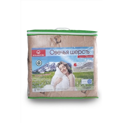 Одеяло овечья шерсть (300гр/м) тик