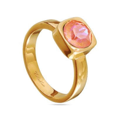 Кольцо Теннис (кристаллы SW оранжевые 8мм; покрытие золото), Есть комплект