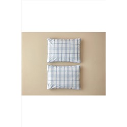 English Home Glen Check Kolay Ütülenir 2'li Yastık Kılıfı 50x70 Cm Mavi 10040322