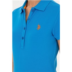 Kadın Saks Basic Polo Yaka Tişört