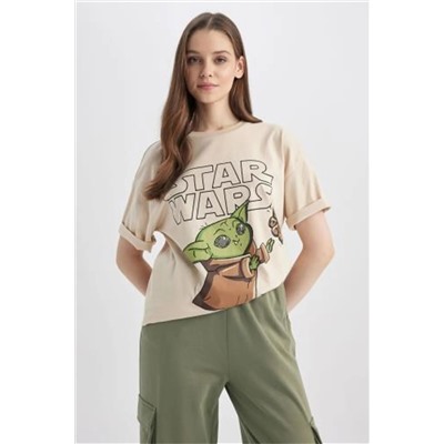 Defacto Coool Star Wars Oversize Fit Sırt Baskılı Kısa Kollu %100 Pamuk Tişört A0041AX23SM