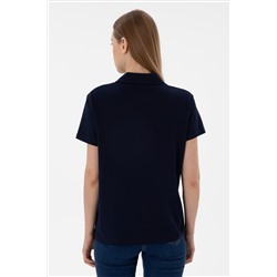 Kadın Lacivert Basic Polo Yaka Tişört