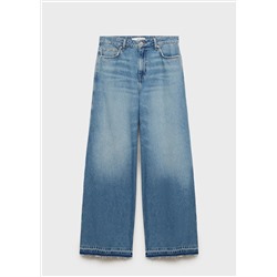 Jeans wide leg bajo deshilachado