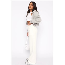 You'd Love It Here Wide Leg Sweatpants White
