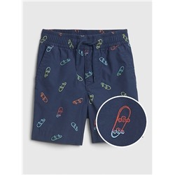 Toddler Print Poplin Pull-On Shorts