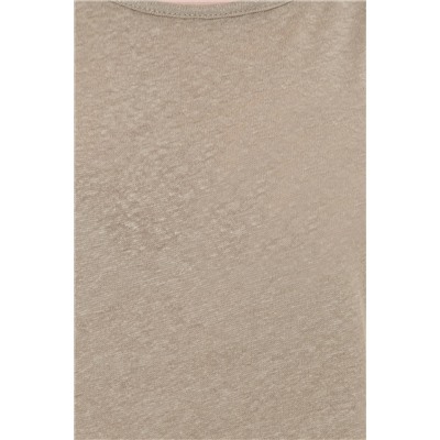 Kadın Haki Bisiklet Yaka Kolsuz Tişört