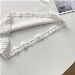 Женская футболка из смесового модала с кружевной отделкой  ЛАВ РЕП.